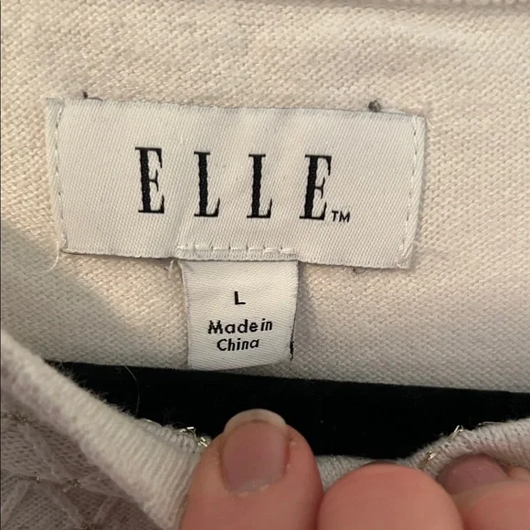 Elle Cream Textured Crew Neck Sweater - Picture 2 of 6